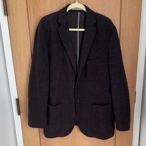 Thaddeus Men's Knit Blazer - dark brown - Classic Single-Breasted Style